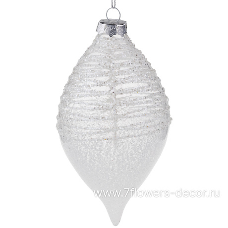 Елочная игрушка Олива (стекло), D8xH14 см - фото 1