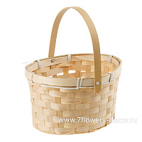 Корзина плетеная (бамбук), 19x14,5xH11/21 см - фото 1