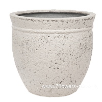 Кашпо Nobilis Marco "Plain Ivory natural stone Round" (файкостоун), D52xH48 см - фото 1