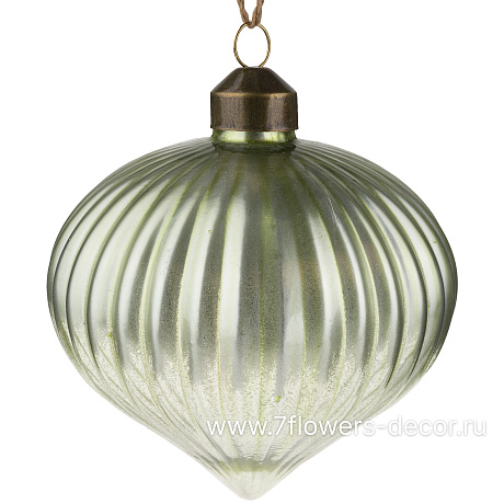 Елочная игрушка Луковка (стекло), D8 см - фото 1