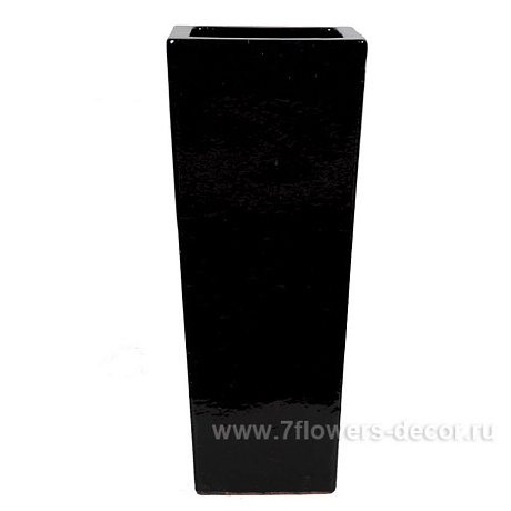 Кашпо (керамика) Black shiny Kubis, 33x33xH60см