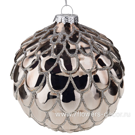 Елочная игрушка Шар (стекло), D10 см - фото 1