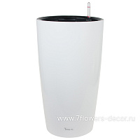 Кашпо PLANTA VITA "Vase Silk white" с автополивом (пластик), D32xH55 см - фото 1