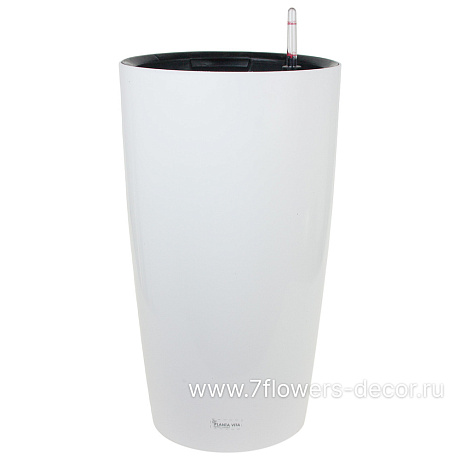 Кашпо PLANTA VITA Vase Silk white с автополивом (пластик), D32xH55 см - фото 1