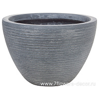 Кашпо Nobilis Marco "Stone graphite Round" (файберглас), D30хH20 см - фото 1