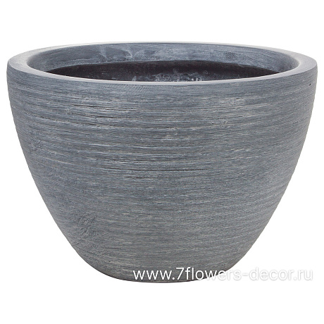 Кашпо Nobilis Marco Stone graphite Round (файберглас), D30хH20 см - фото 1