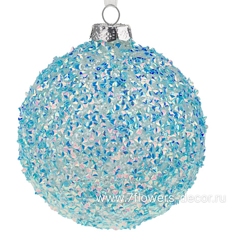 Елочная игрушка Шар (стекло), D10 см - фото 1