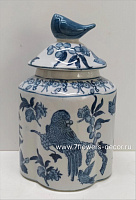 Ваза "Шинуазри Королевский синий" (керамика), 14x11,5xH23 см - фото 1
