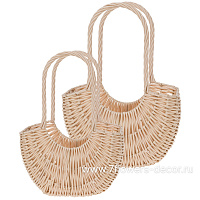 Корзина плетеная (пластик), 25x12xH16/34 см, 23x11xH13/32 см, набор (2 шт) - фото 1