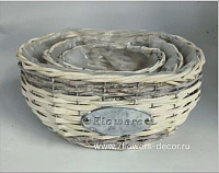 Корзина плетеная (ива), 29x20xH15 см - 16x13xH11,5 см, набор (3 шт)