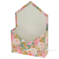 Коробка-кашпо "Конверт/Цветы", 20x7xH30 см - фото 1