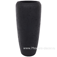 Кашпо Nobilis Marco "Rough Anthracite Vase" (полистоун), D34xH75 см - фото 1