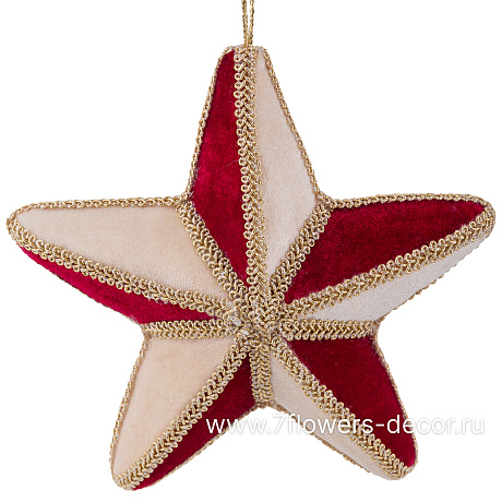 Елочная игрушка Звезда (бархат), 15x5xH15 см - фото 1
