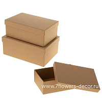 Набор коробок подарочных (картон), 23x16xH9,5 см, 21x14xH8 см, 19x12x6,5 см (3шт), в асс. - фото 1