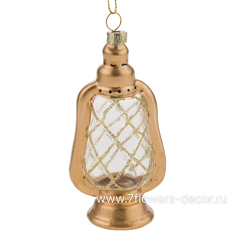 Елочная игрушка Фонарь (стекло), 5xH11 см - фото 1