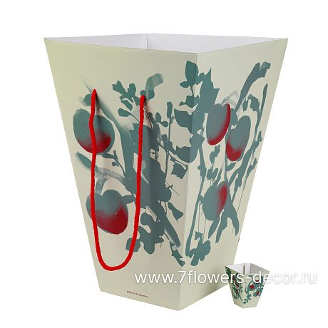 Коробка транспортировочная для цветов Яблоневый сад (крафт), 16x30xH43 см, набор (10 шт), без крышки - фото 2