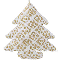 Елочная игрушка "Елка" (ткань), 9xH10 см - фото 1