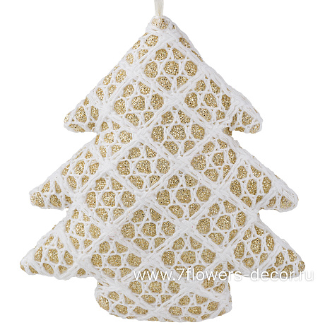 Елочная игрушка Елка (ткань), 9xH10 см - фото 1
