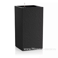 Кашпо Lechuza "Canto Stone 40 Complete High dark grey" (пластик), 40x40xH76 см - фото 1