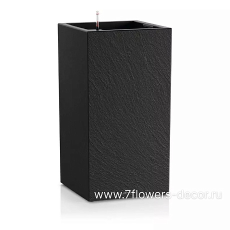 Кашпо Lechuza Canto Stone 40 Complete High dark grey (пластик), 40x40xH76 см - фото 1