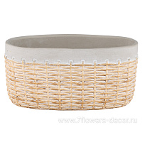 Кашпо "Basket" (керамика), 20x10,5xH10 см - фото 1