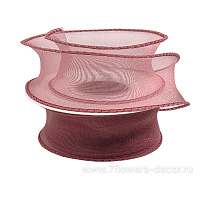 Лента органза, 40 ммx10 ярд, на леске - фото 1