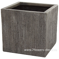 Кашпо полистоун Nobilis Marco "Pw-hwoodgrey Cube", 30х30хH30 см - фото 1