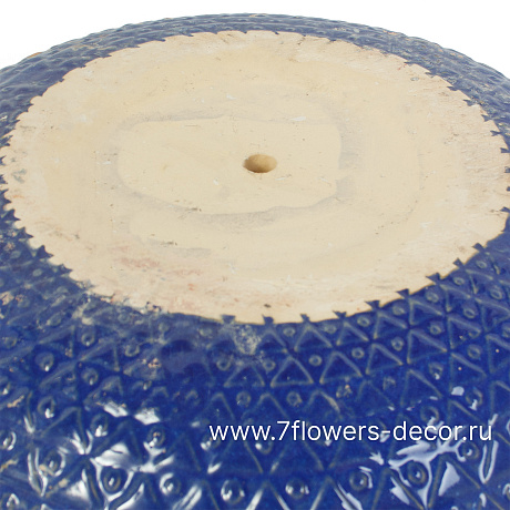Кашпо Nobilis Marco Royal Blue Relief Jar (керамика), D41хH33,5 см - фото 4