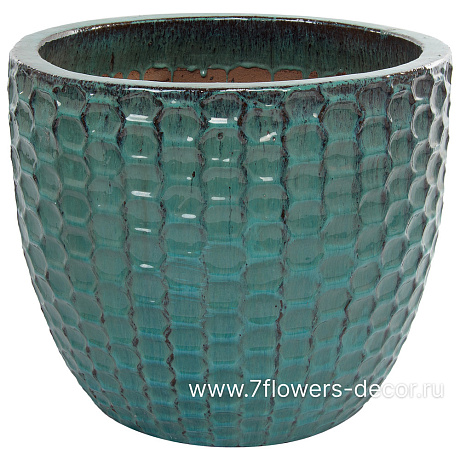 Кашпо Nobilis Marco Ocean Blue Relief Jar (керамика), D57хH48 см - фото 1