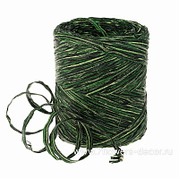 Рафия искусственная "Двухцветная", зеленый цвет, 10 ммx200 м - фото 1
