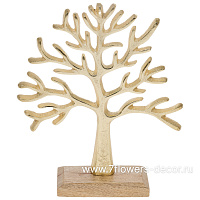 Фигура "Дерево" (металл), 21x6,5xH25 см, на деревянной подставке - фото 1