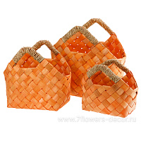 Корзина плетеная (дерево), 30x19xH35 см, набор (3 шт) - фото 1