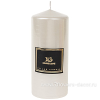 Свеча цилиндр металлик (парафин), D6xH14 см - фото 1