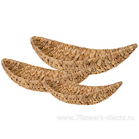 Кашпо плетеное (водный, гиацинт), 38x17xH8 см - 47x25xH10 см, набор (3 шт) - фото 1