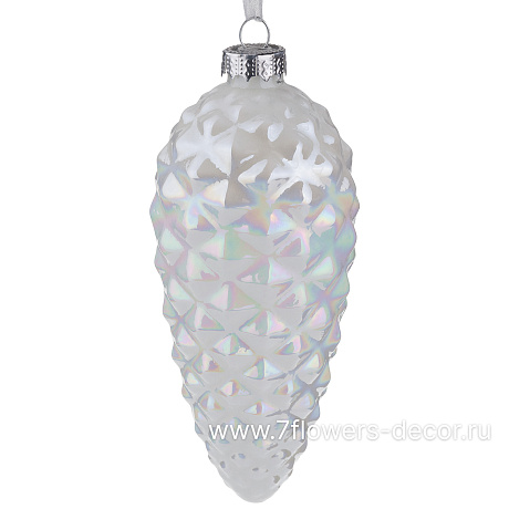 Елочная игрушка Шишка (стекло), 6,5xH13 см - фото 1