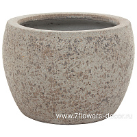 Кашпо Nobilis Marco "Plain grey stone Round" (файкостоун), D31,5хH21 см - фото 1