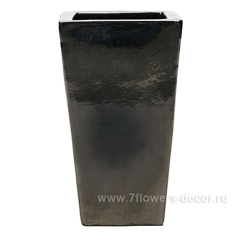 Кашпо (керамика) Metal Glaze Kubis silver-blue, 36х36хH90м