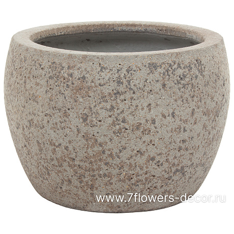Кашпо Nobilis Marco Plain grey stone Round (файкостоун), D31,5хH21 см - фото 1