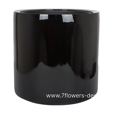 Кашпо Nobilis Marco Pmlac-black Cylinder (полистоун), D53хH51 см, с тех.горшком - фото 1