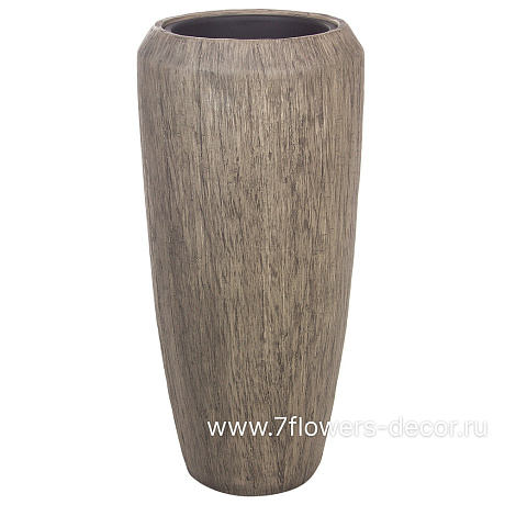 Кашпо полистоун Nobilis Marco Pw-woodgrey Vase, D34хH75 см с тех.горшком - фото 1