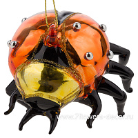 Елочная игрушка "Божья коровка" (стекло), 6xH9 см - фото 1