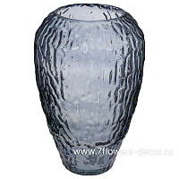 Ваза с декоративной текстурой "Линда" (стекло), D18,5xH28 см - фото 1