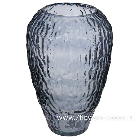 Ваза с декоративной текстурой Линда (стекло), D18,5xH28 см - фото 1