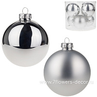Елочная игрушка "Шар" (стекло), D8 см, набор (6 шт) - фото 1