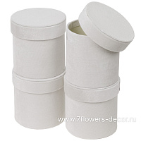 Коробка шляпная (бархат), D11xH11 см, набор (4 шт) - фото 1