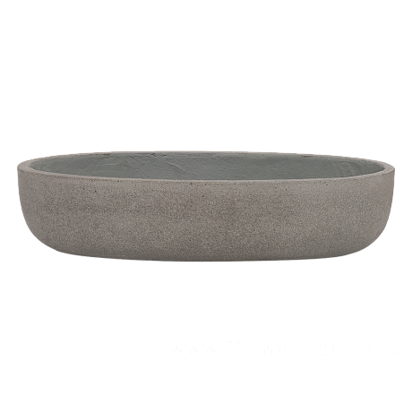 Кашпо Nobilis Marco Plain Rough-cement Oval (файкостоун), 64x19xH15,5 см - фото 1