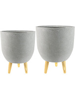 Кашпо Indoor Pottery Pot Ruth Light Grey (S2), D32хH41см - фото 1