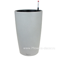Кашпо PLANTA VITA "Vase Stone grey" с автополивом (пластик), D34xH56 см - фото 1