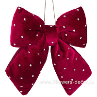 Елочная игрушка "Бант" (бархат), 14xH15 см - фото 1