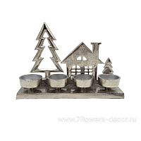 Подсвечник "Домашний уют" (металл), 24x8xH18 см - фото 1